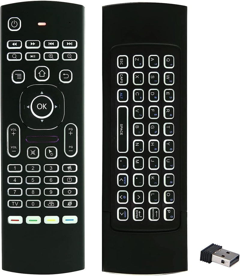 2.4G Backlit Air Mouse Remote, Wireless Keyboard - TV, PC, Windows, Mac OS, Linux 