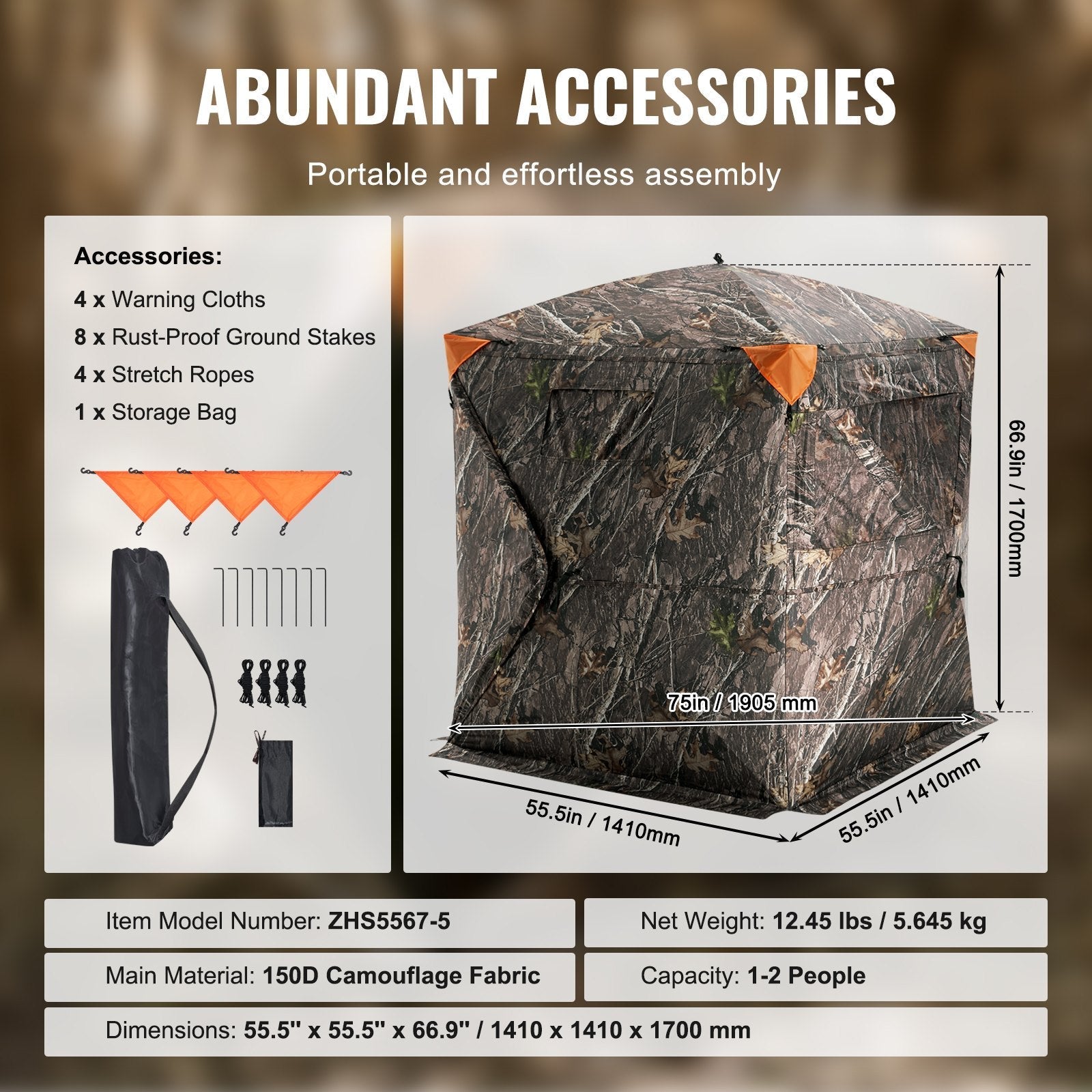Vevor Hunting Blind with 270° Panoramic View for 1-2 People