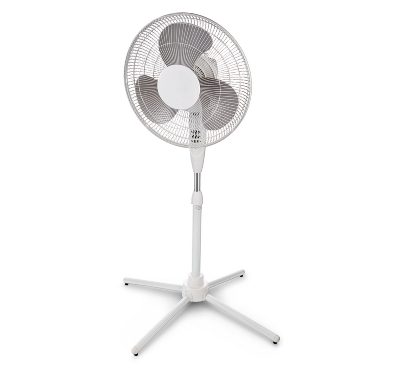 For Living Height-Adjustable Tilt-Head Oscillating Pedestal/Stand Fan, 3 Speeds, 16-in
