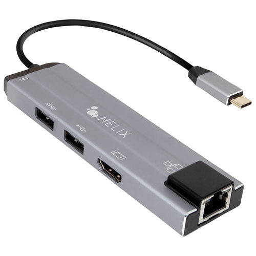 Concentrateur 6-en-1 USB-C à HDMI/USB-C/USB-A/LAN de Helix (ETHHUB7)