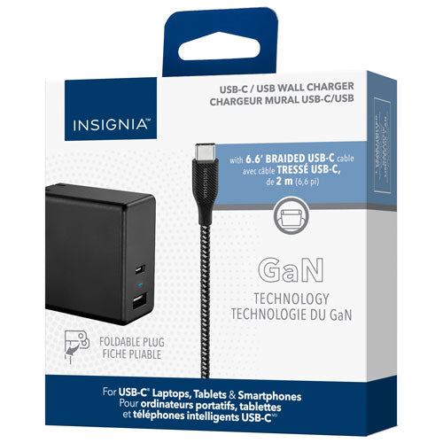 Insignia 67.5W 2-Port USB-A/USB-C GaN Wall Charger (NS-PWLG2)
