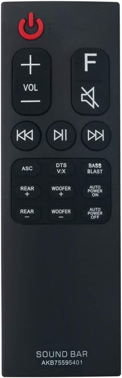 Replacement Remote Control for LG Soundbar (AKB75595401)