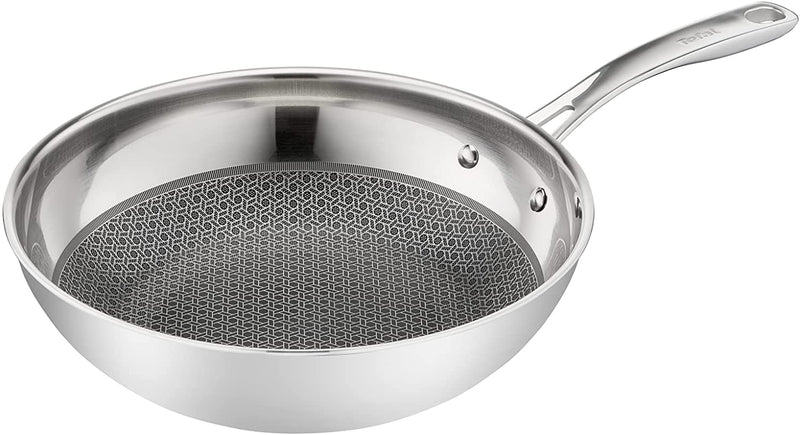 T-Fal hybrid mesh pan 28 cm, stainless steel exterior with non-stick coating