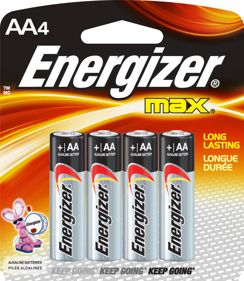 Energizer Max Alkaline AA Batteries 4 Cells