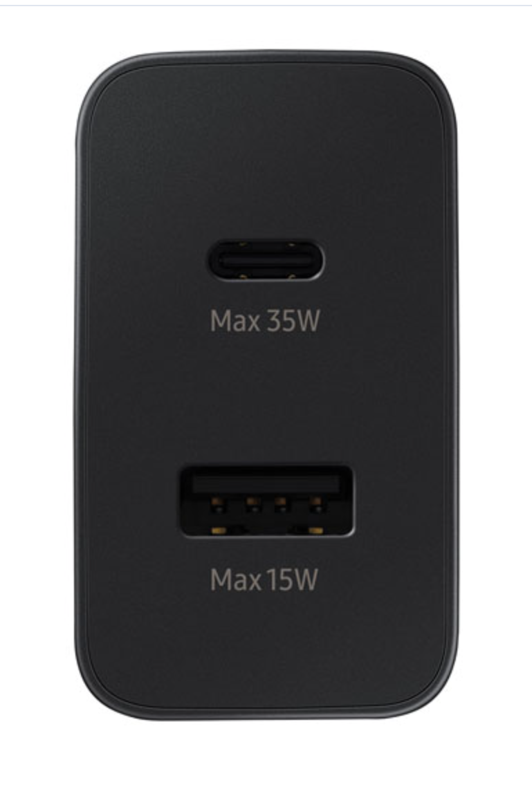 Adaptador de corriente dual USB-C y USB-A de carga rápida Samsung de 35 W