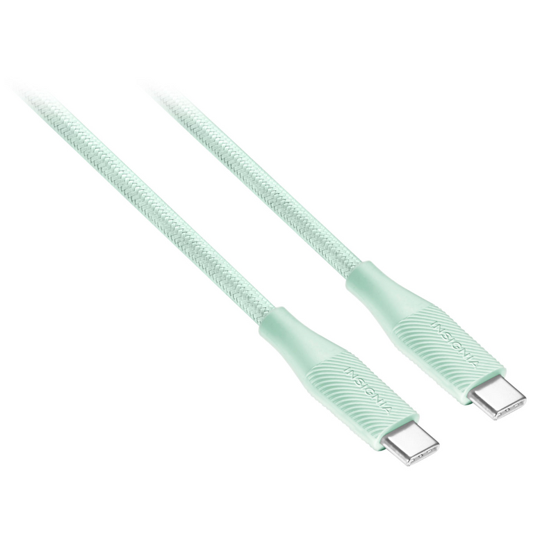 Câble tissé USB-C à USB-C de 3 m (9,8 pi) d'Insignia (NS-MCCC10GR22-C) Vert