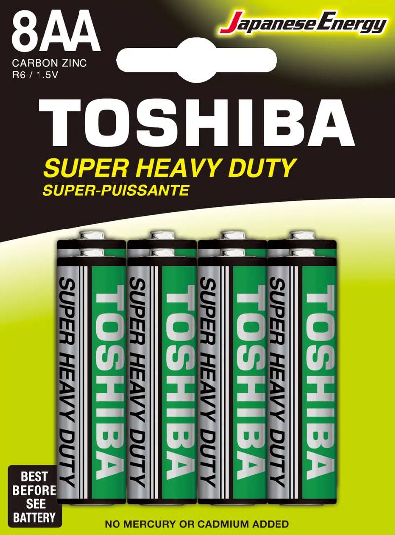 Piles alcalines Toshiba AA emballage de 8
