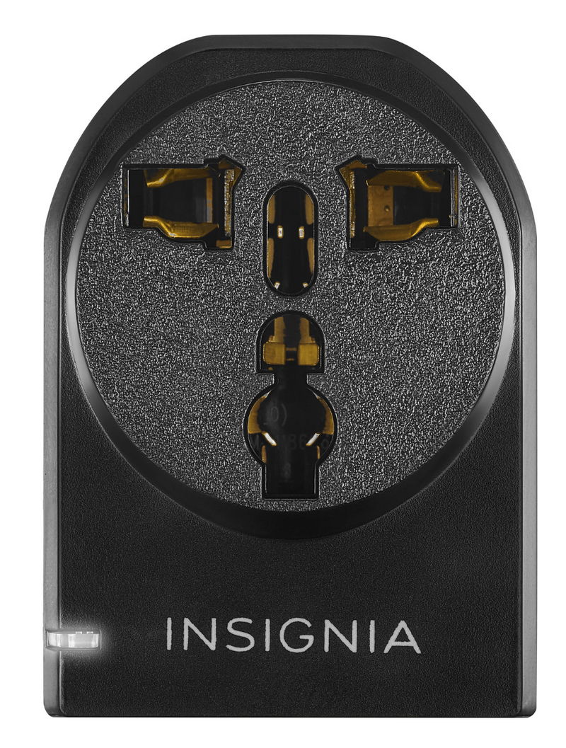 Insignia Grounded Travel Adapter - Black