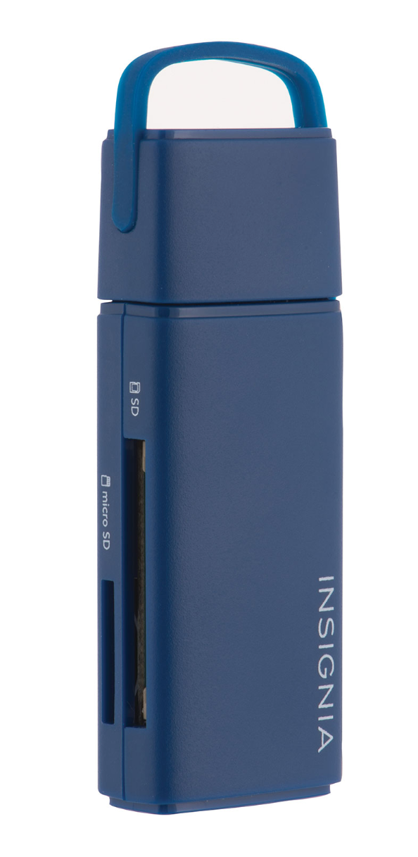 Insignia 2-in-1 USB 3.0 Memory Card Reader - Blue