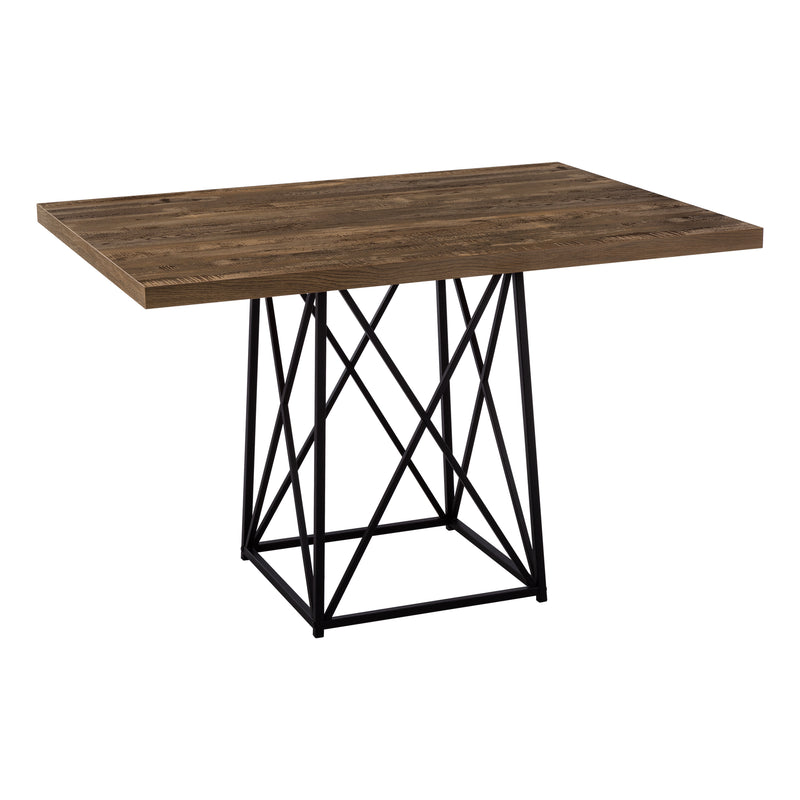 Mesa de cocina rectangular de madera y metal negro I 1107)