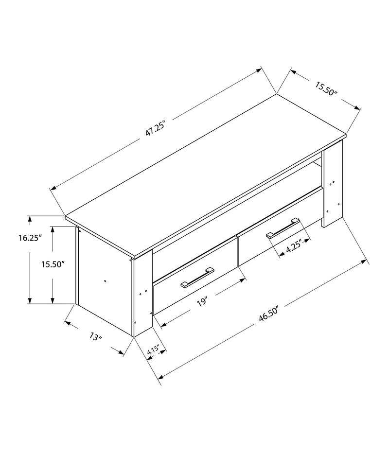 White TV stand with 2 drawers (I 2601)