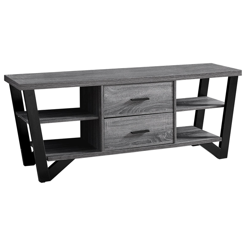Gray and black TV cabinet and 2 storage drawers (I 2762)