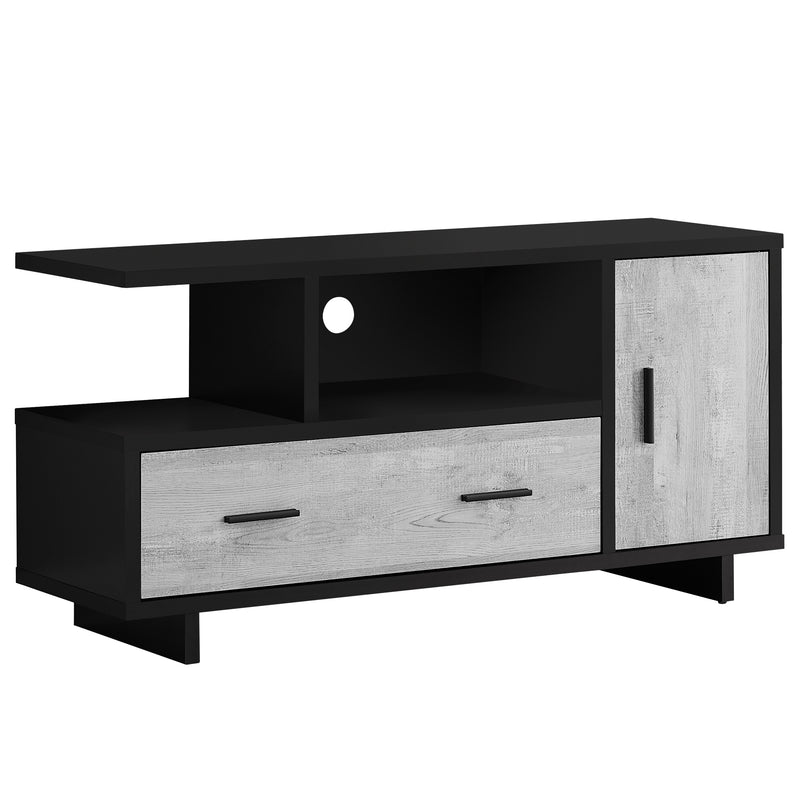 Black TV cabinet and gray wood (I 2804)