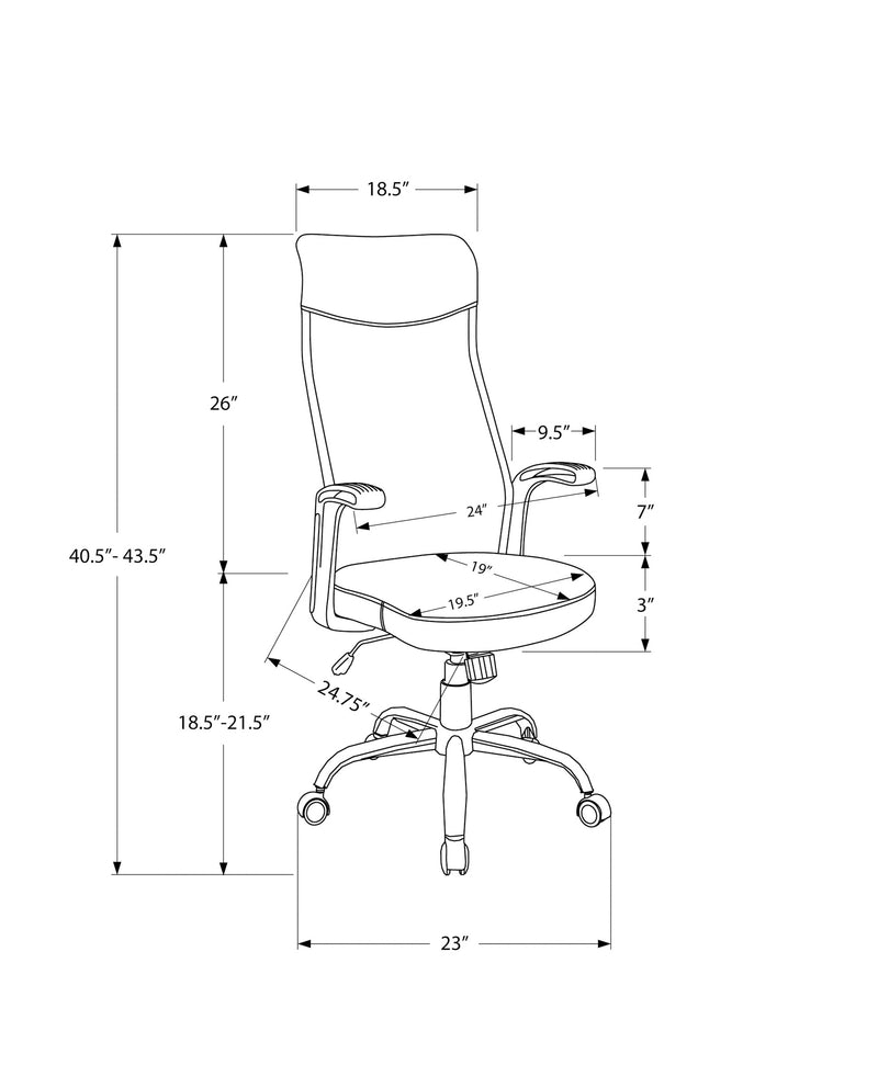 Office chair in black fabric (I 7248)