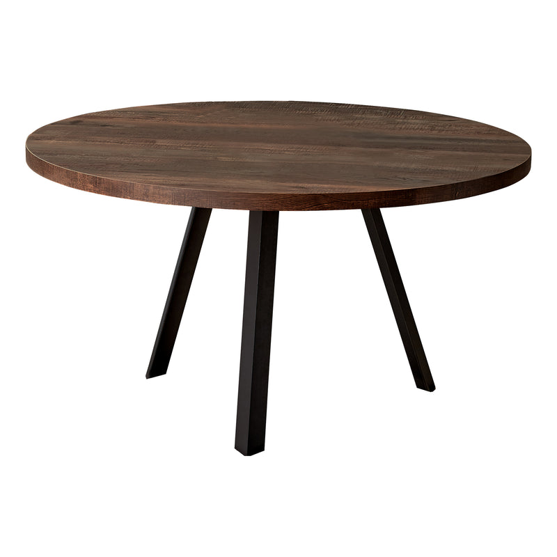 Mesa de centro en madera marrón y metal negro (I 7814)