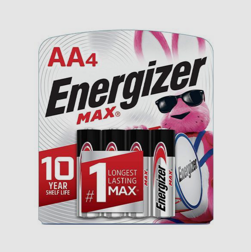 Piles alcalines AA Energizer MAX, emballage de 4