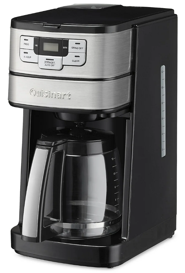 Cuisinart Fully Automatic 12-Cup Coffeemaker with Integrated Grinder (DGB-400IHR) 