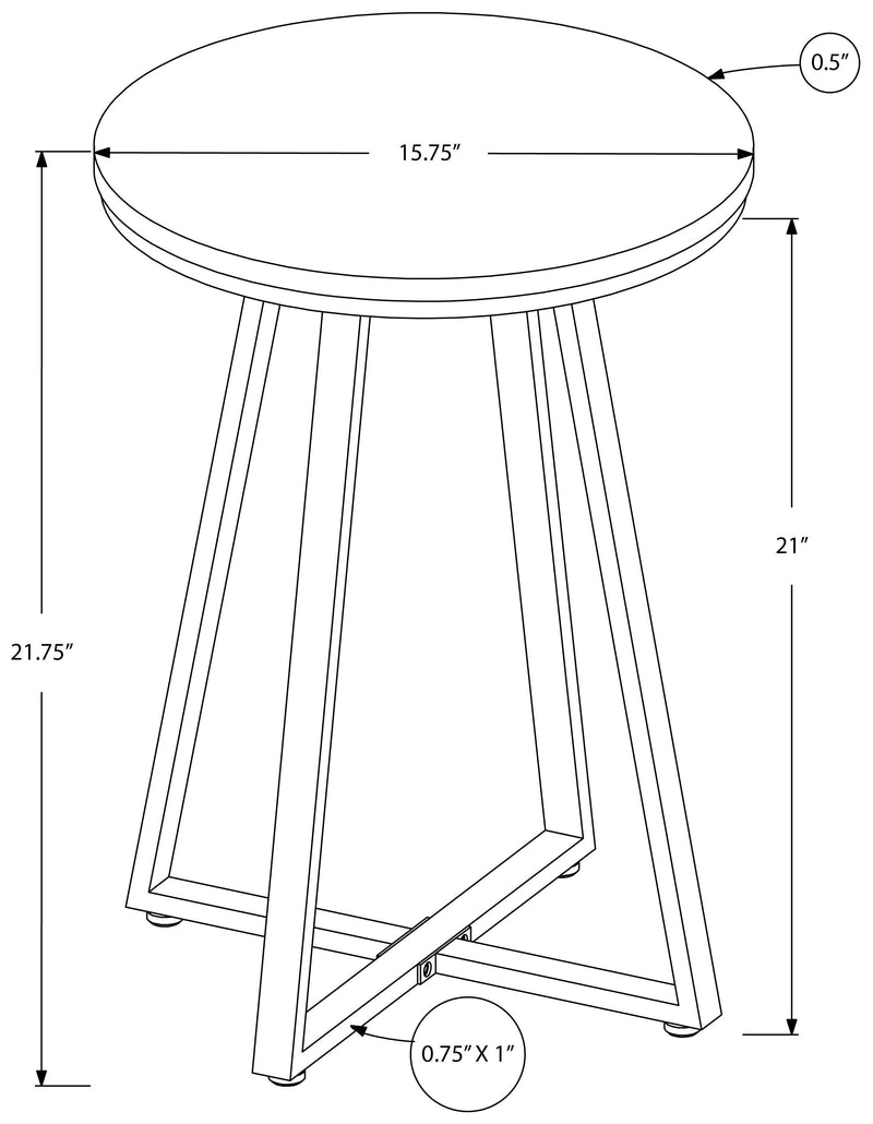 Table d'appoint metal de couleur noir taupe fonce
