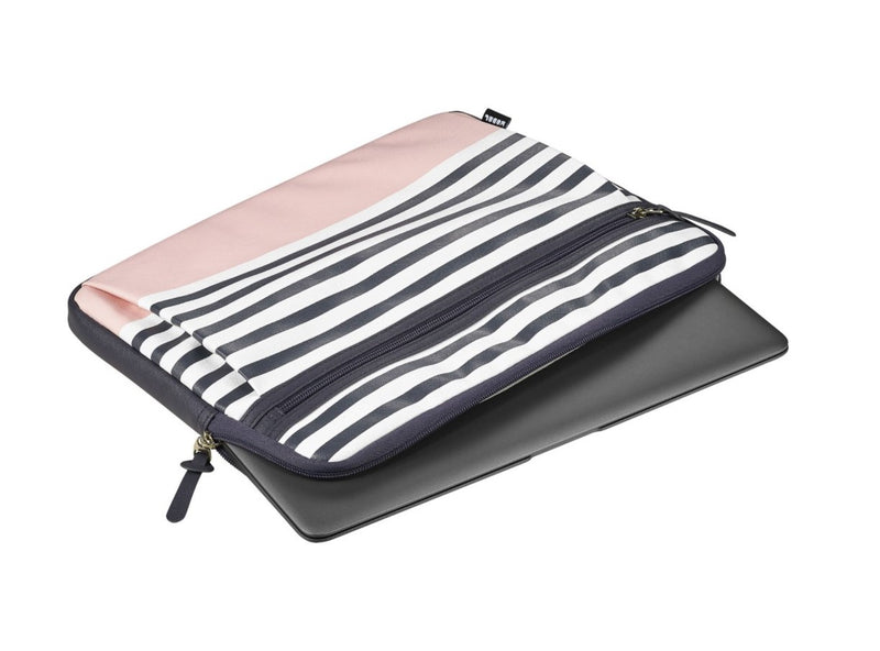 Modal 14" Laptop Sleeve - Gray Stripe/Pink